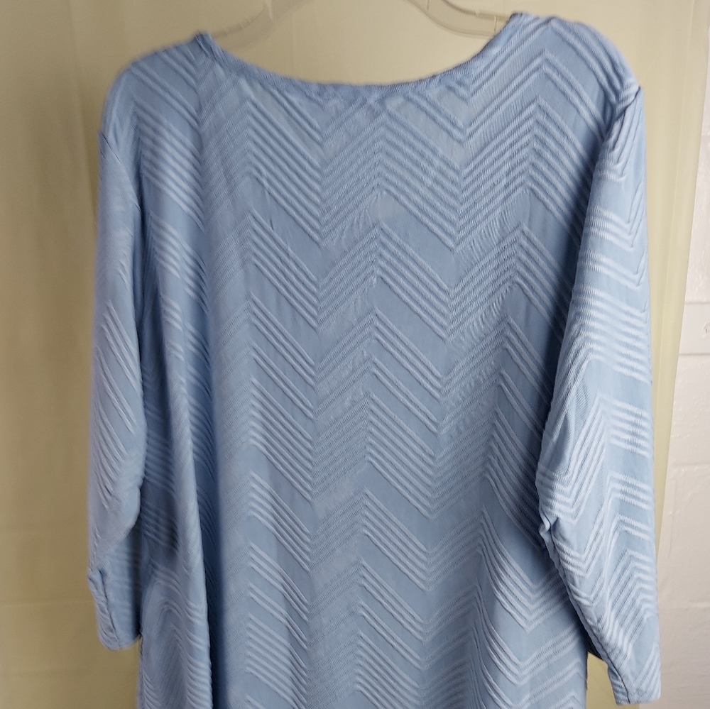 New 2X Hi-Lo Womens Top by Philosophy Dusty Blue - Picture 8 of 13